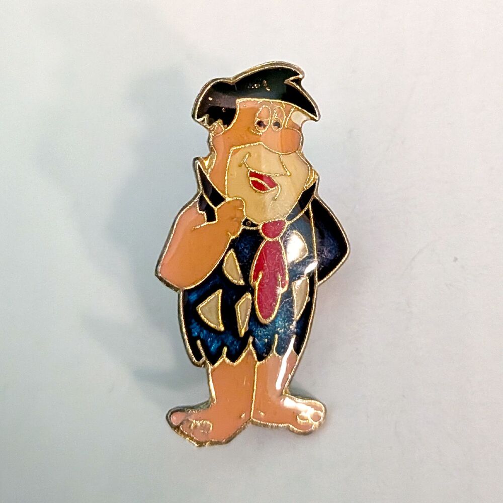 Vintage Fred Flintstone Pin Enamel Lapel Flintstones Hanna Barbera Collectible